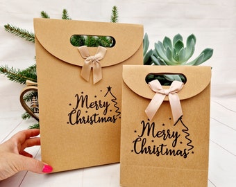 Merry Christmas Party Small or Medium Kraft Brown Paper Gift