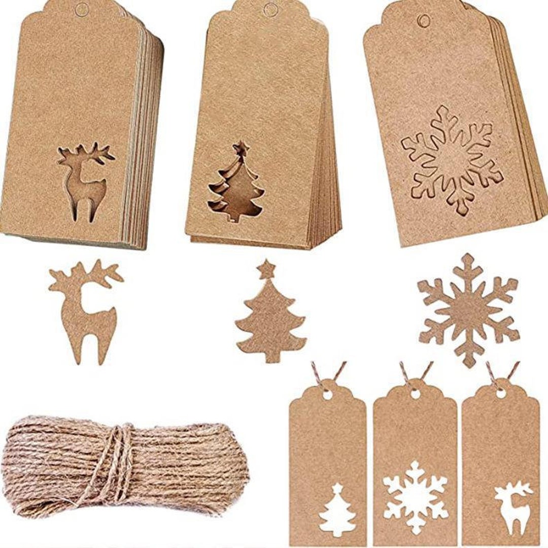 100PCS Handmade Tags Kraft Paper Hang Tags Round Tags Craft Gift Tags with  Natural Jute Twine Perfect for Arts & Crafts DIY Gift Decorations (Kraft)