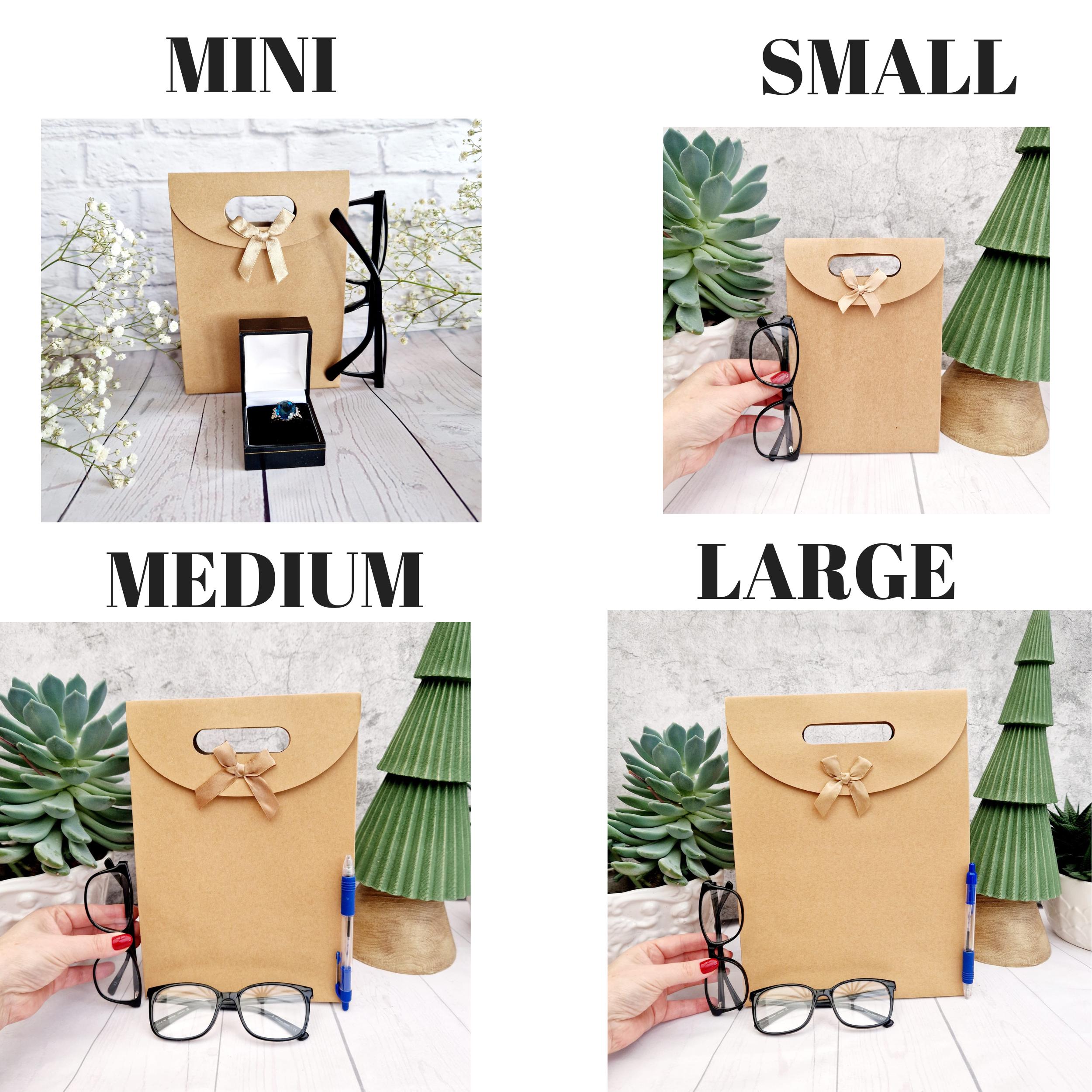 Dankeschön-Party-Geschenktüte. Kleine/mittlere umweltfreundliche braune Kraftpapiertüte. Geburtstag, Hotel, Junggesellinnenabschied, Hochzeit. Tasche mit Schleife zum Binden