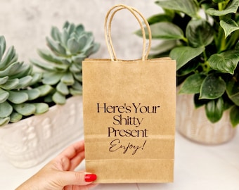 Funny Paper Gift Bag – Humorous Kraft Gift Bag for Birthdays, Christmas, Father's Day & Gag Gifts. Adult Humour Light-hearted Fun Present