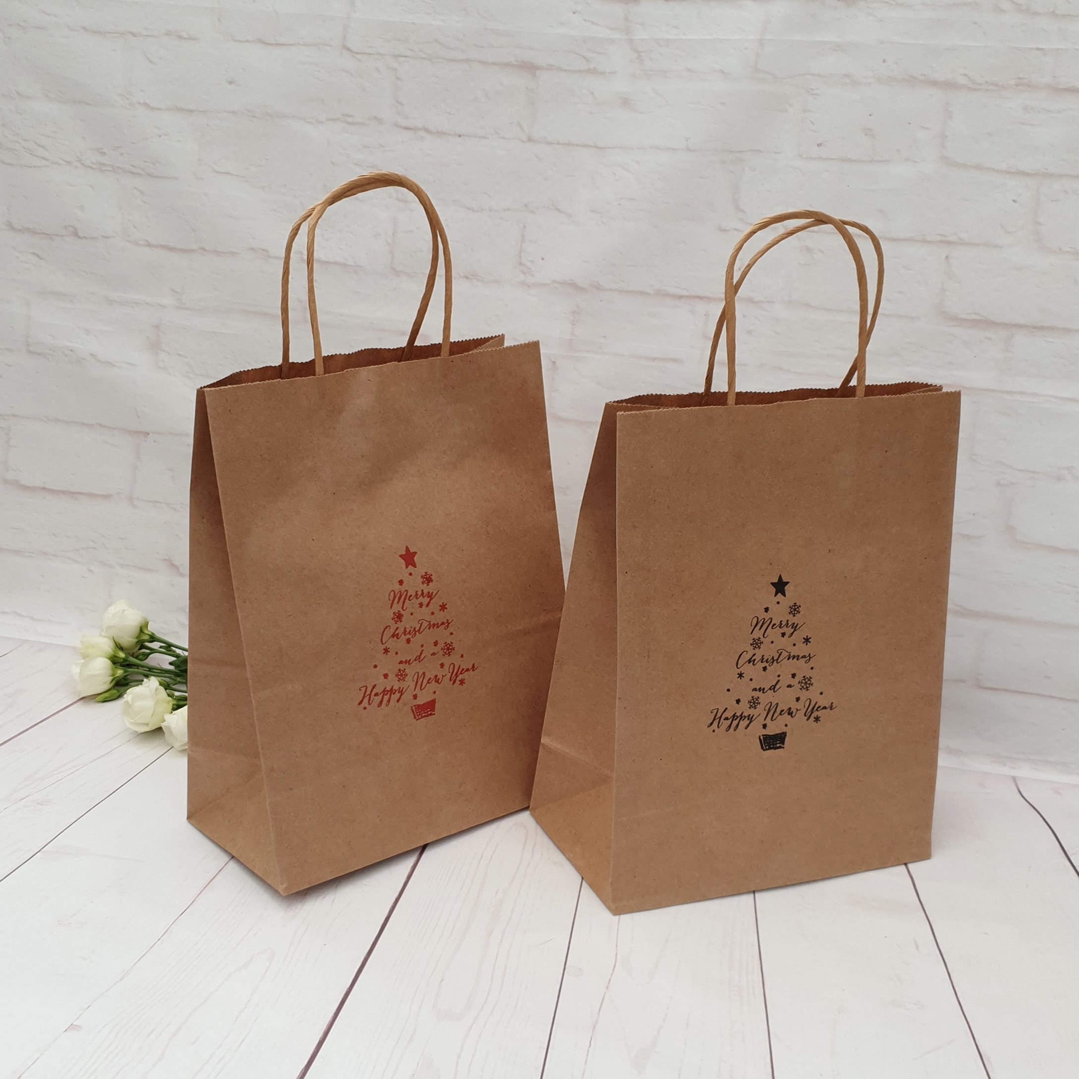 Merry Christmas Party Bags Kraft Brown Christmas Gift Bags - Etsy UK
