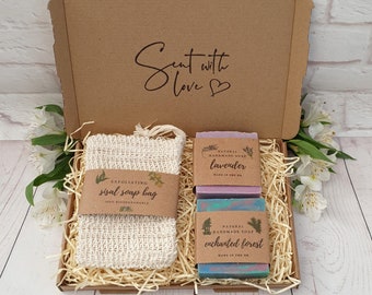 Eco Friendly Gift For Her. 100% Natural Soap Gift Set. Sustainable, Plastic Free, Zero Waste Vegan. Happy Birthday / Thank You Box For Women