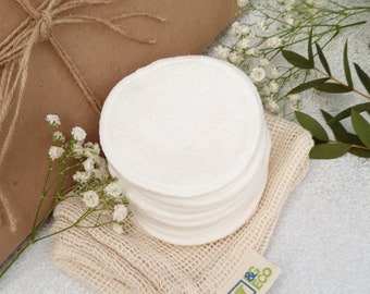 Reusable Bamboo Cotton Makeup Remover Pads.  Eco Friendly , Washable, Sustainable Facial Rounds.  Zero Waste Make Up Wipes by I&G Eco