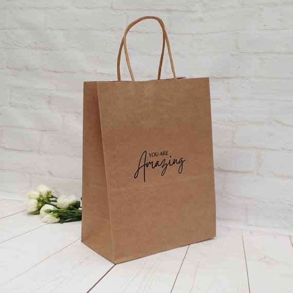 Customized Thick Brown Kraft Paper Shopping Bag Black Gift Clothes  Packaging Craft Bags With Handle