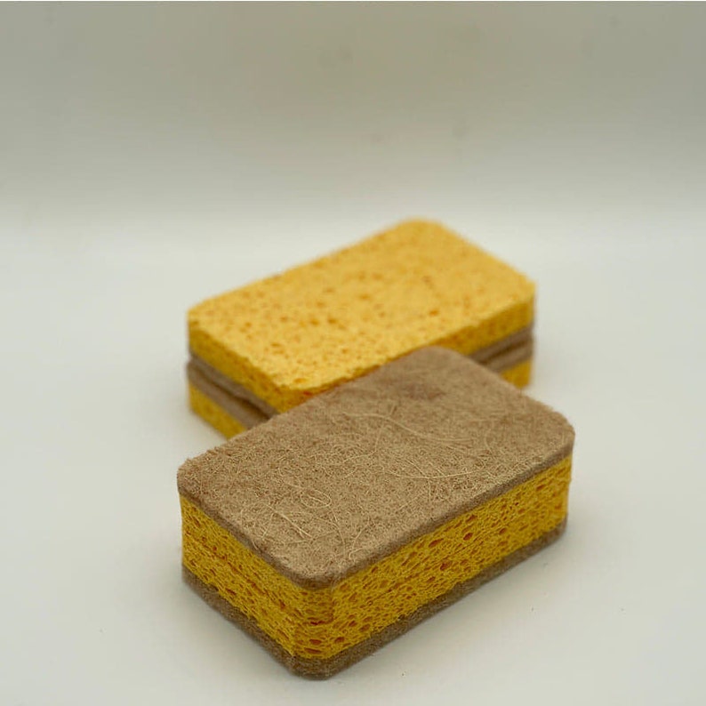 Natural Eco Friendly Plant Based Scrub Sponge. Non-Scratch, Multipurpose Compostable/Biodegradable Zero Waste Scourer for Kitchen & Bathroom image 8