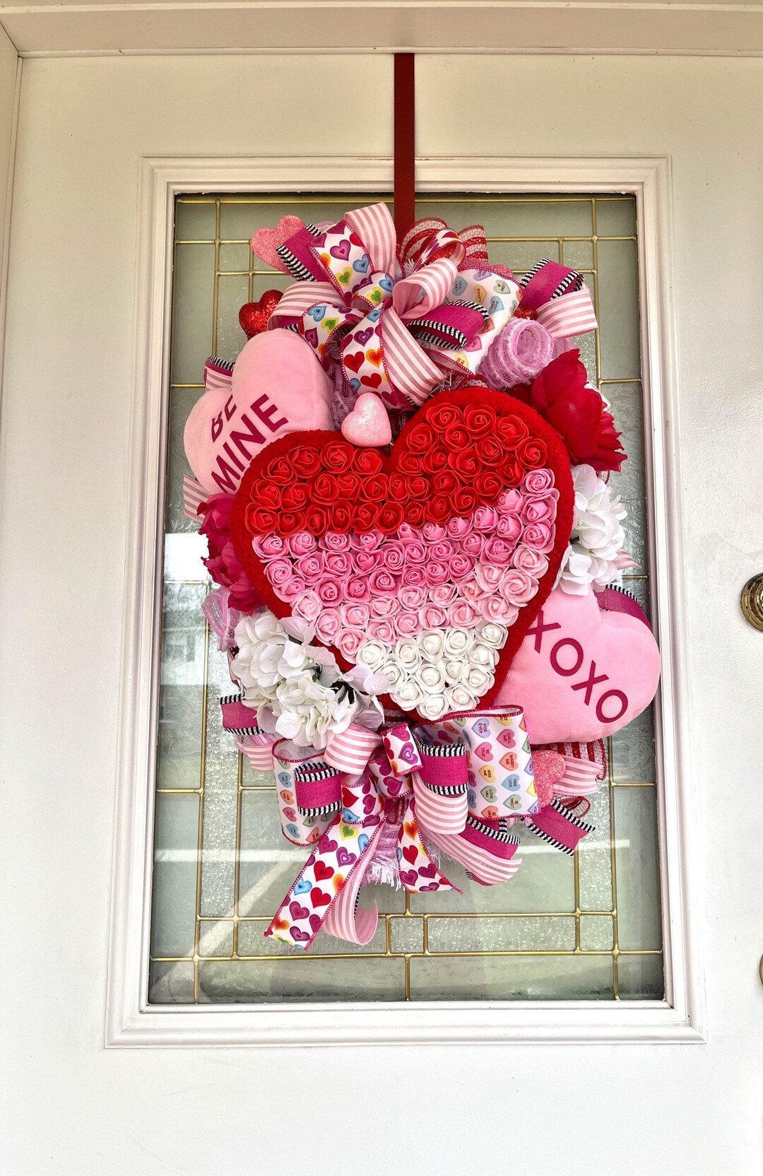 Valentines Day Wreath, Wreath With Hearts, Love Wreath, Conversation ...