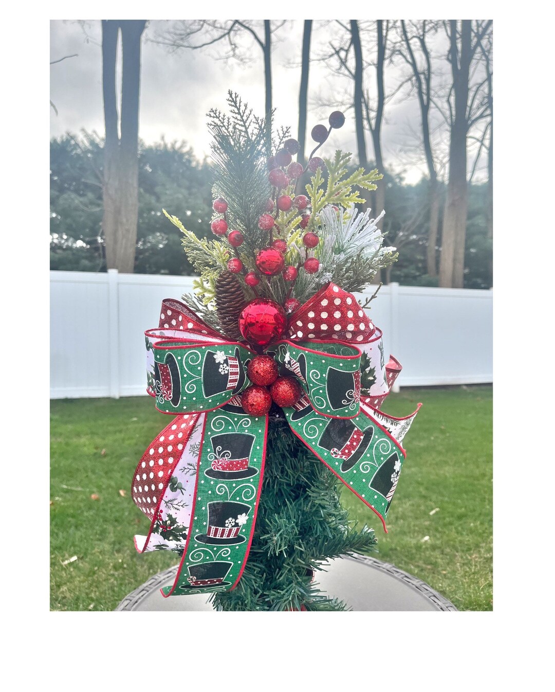 Christmas Tree Topper Whimsical Tree Topper Top Hat Tree Etsy