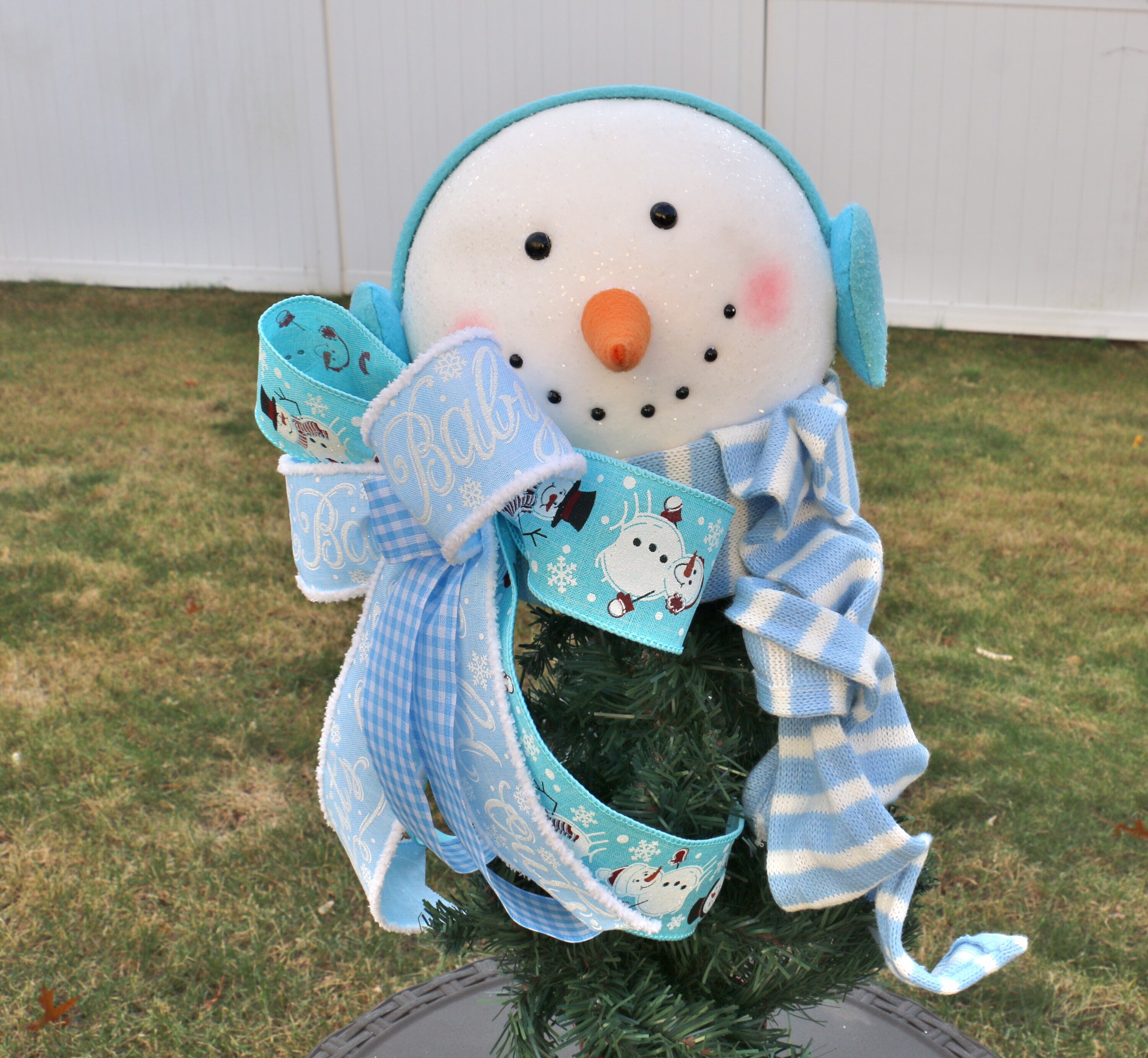 Christmas Tree Topper Whimsical Tree Topper Snowman Tree Etsy
