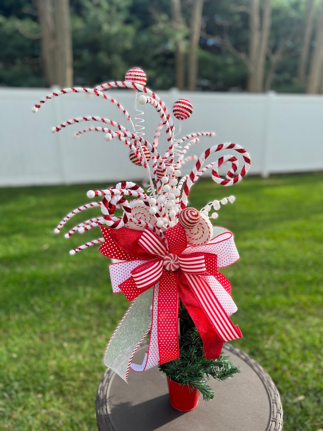 Christmas Tree Topper, Candy Tree Topper, Peppermint Tree Topper, Candy