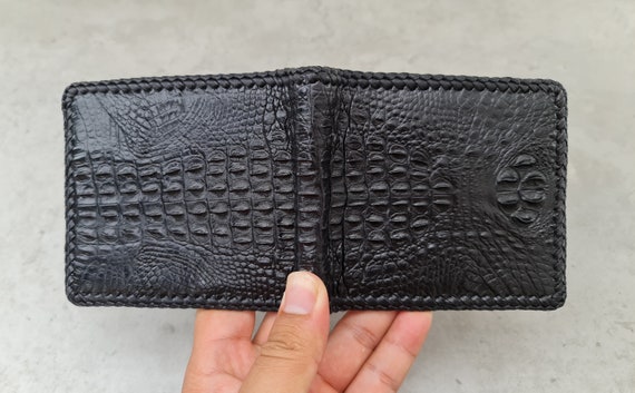 Black Alligator Wallet for Men Vintage Style Mens Wallet | Etsy