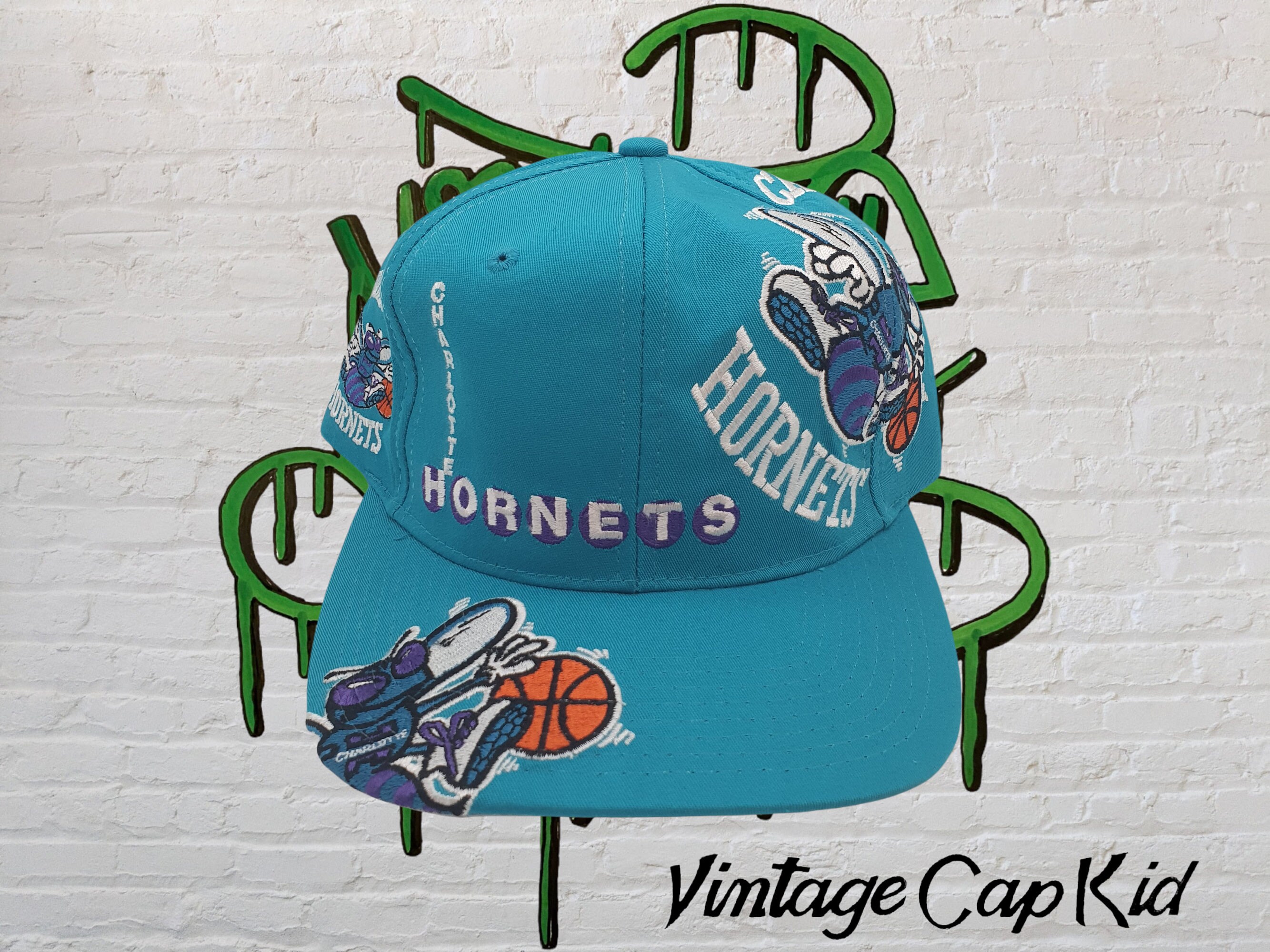 & truckerspetten Charlotte Hornets vintage Starter Splat Snapback Hat Cap nieuwstaat NBA 90s Accessoires Hoeden & petten Honkbal 