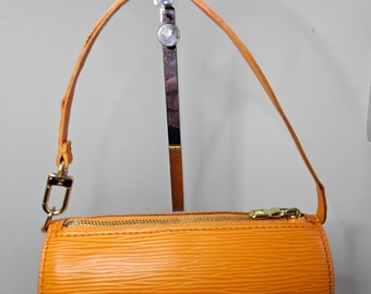 Vintage Louis Vuitton orange Epi Leather Mini Soufflot Papillon  handBag purse pouch pochette