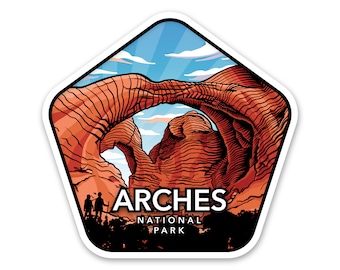 Arches National Park Sticker: Double Arch Waterproof Vinyl Decal