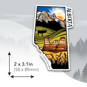 Die-cut vinyl sticker sized 2 x 3.1 in