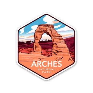 Arches National Park Sticker - Delicate Arch Premium Waterproof Sticker for Luggage, Water Bottle, Laptop & More