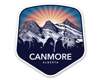 Canmore Three Sisters Sticker: Alberta Travel Souvenir, Waterproof Vinyl