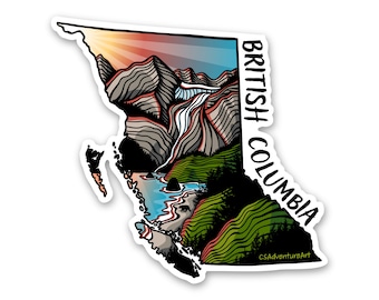 British Columbia Sticker: Waterproof BC Canada Travel Decal