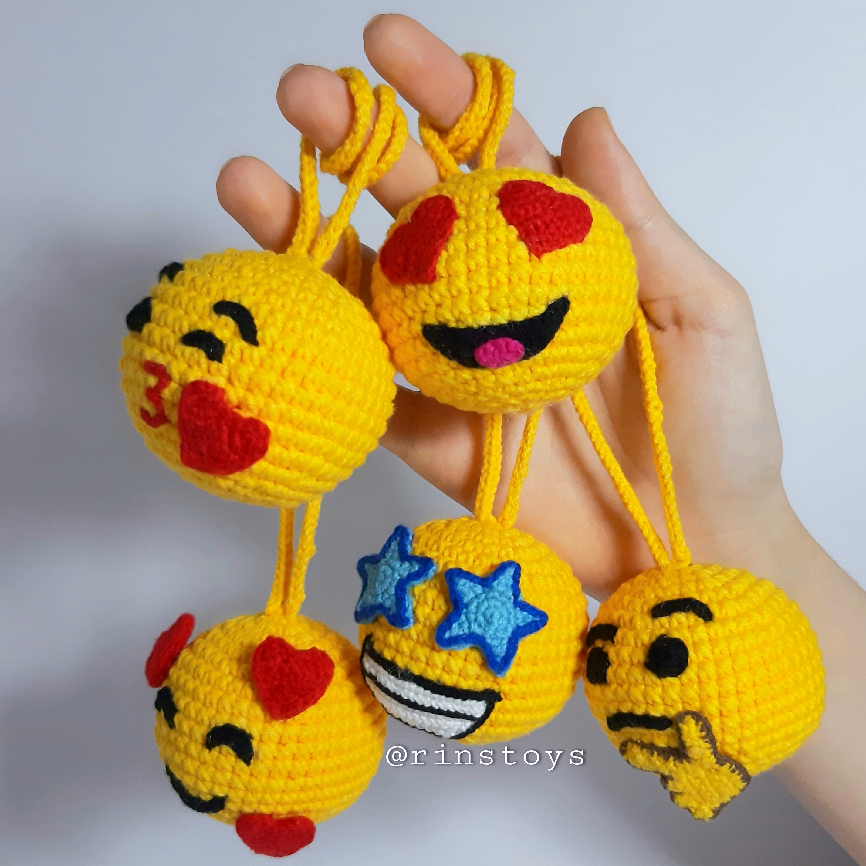 Toys Crochet Mask Emoji Keychain Stuffed Animals & Plushies