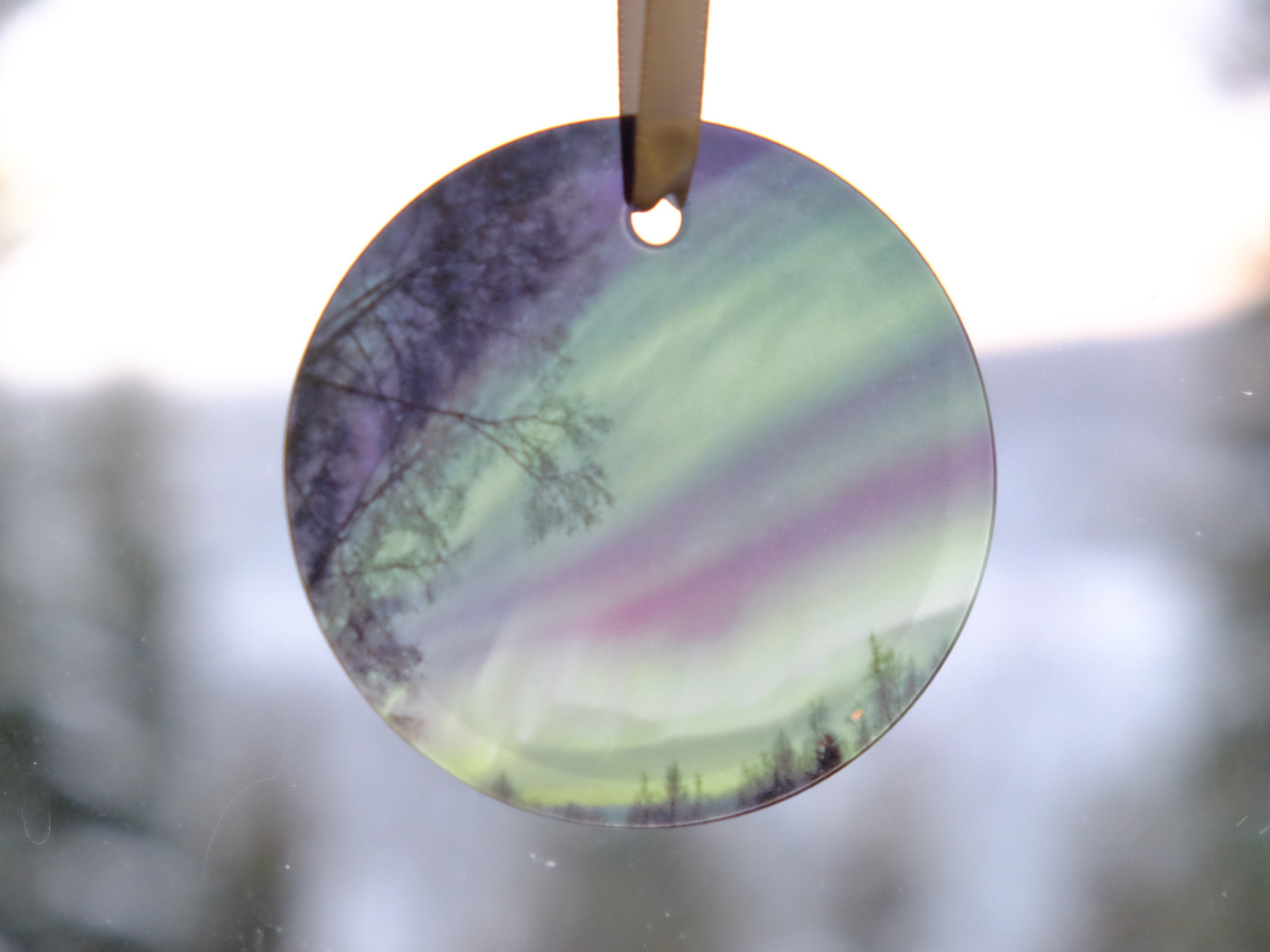 Aurora Borealis Glass Christmas Ornament Northern lights Etsy