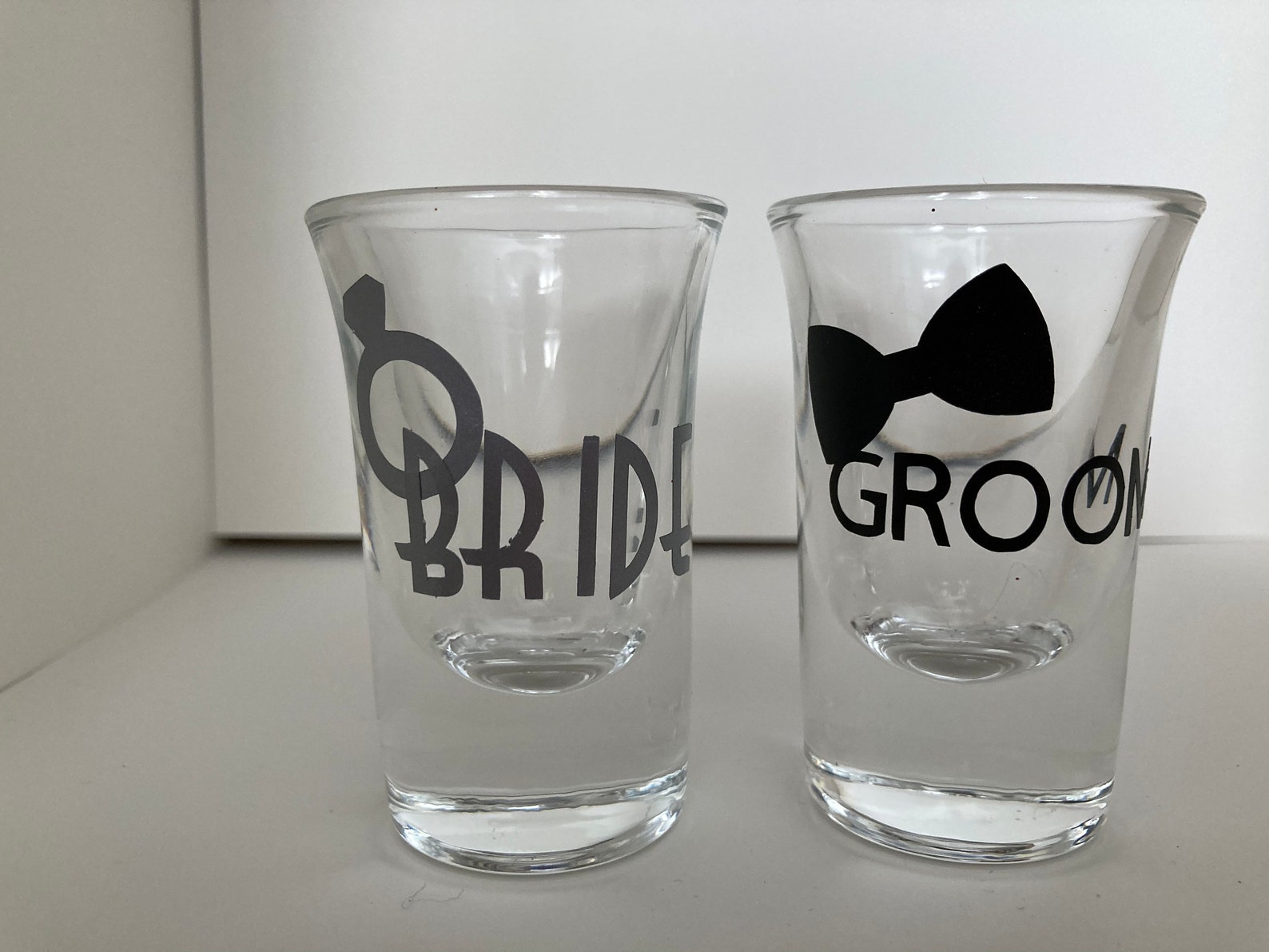 Bride and groom shot glasses Etsy