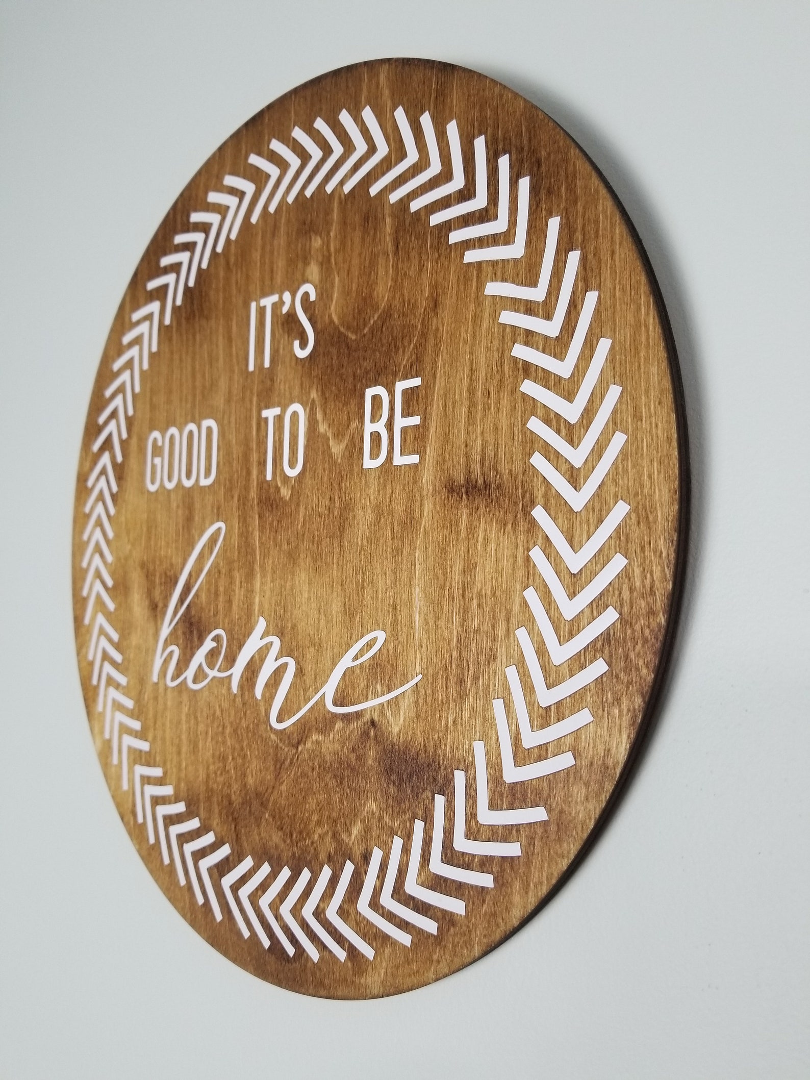Round Wood Wall Sign Wood Sign Customized Home Décor Etsy