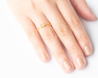 Stackable ring  |Silver Minimalist Ring | Promise ring | Swarovski ring | Boho Style Ring | Braided Ring | 24K ring | Handmade Ring | UK