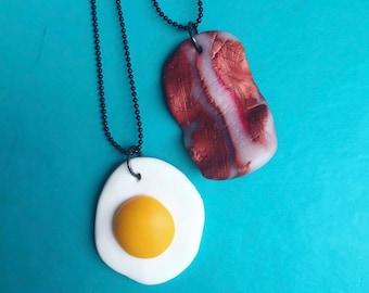 Egg & Bacon friendship pendant