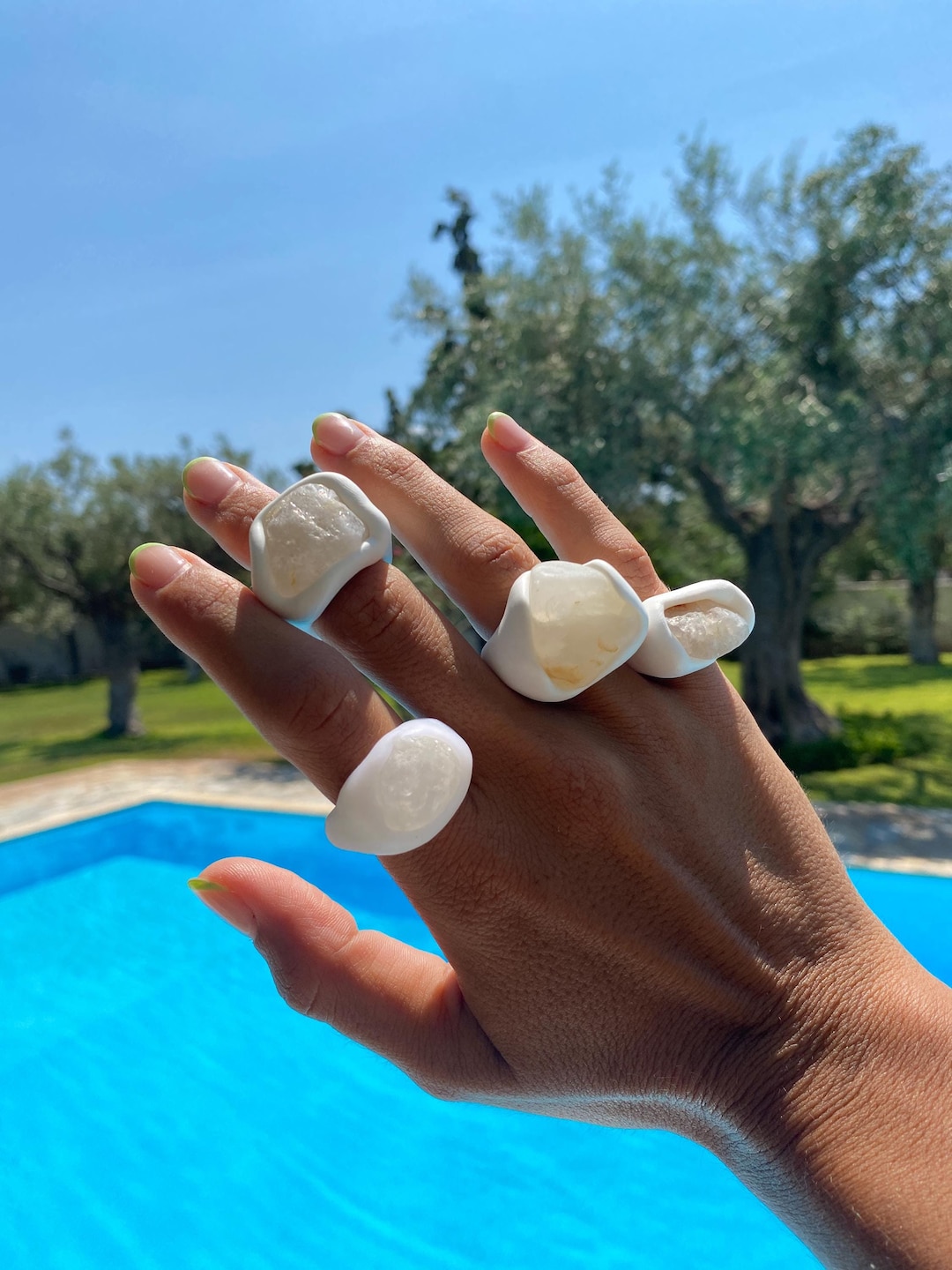 Clay Rings Grey Quartz & Clay Rings - Etsy