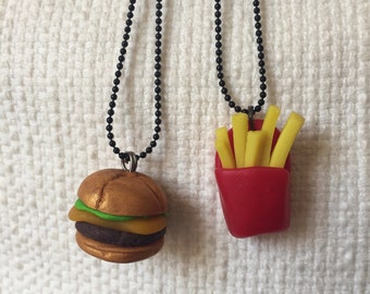 B.F.F. burger fries friends - polymer pendants