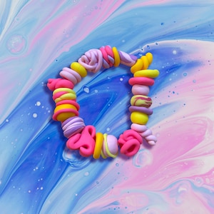 Chunky beads clay bracelet