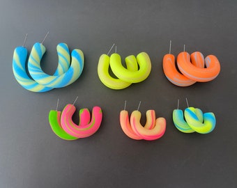 LOOP - polymer clay hoop earrings