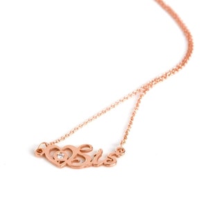 Love U Sis Gold 9K 14K 18K Necklace/Diamond Gold Necklace Love U Sis/Necklace Sis 9K 14K 18K Solid Gold with Diamond /Always Love U Sis
