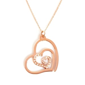 Love Heart Necklace 9K 14K 18K Gold with Diamonds/Love Heart  14K 18K Solid Gold Necklace/In my Heart/Love Heart Necklace