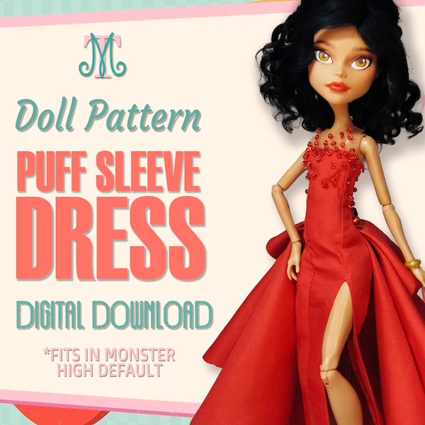 Long Tail Dress DIGITAL Pattern Download for Monster high Doll Clothes