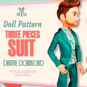 Three Layers Suit DIGITAL Pattern Download  Doll Clothes for Monster High Boys  Doll Clothes