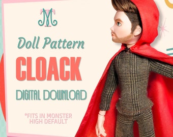 Cloack DIGITAL Pattern Download Doll Clothes  for Monster  Boys G1