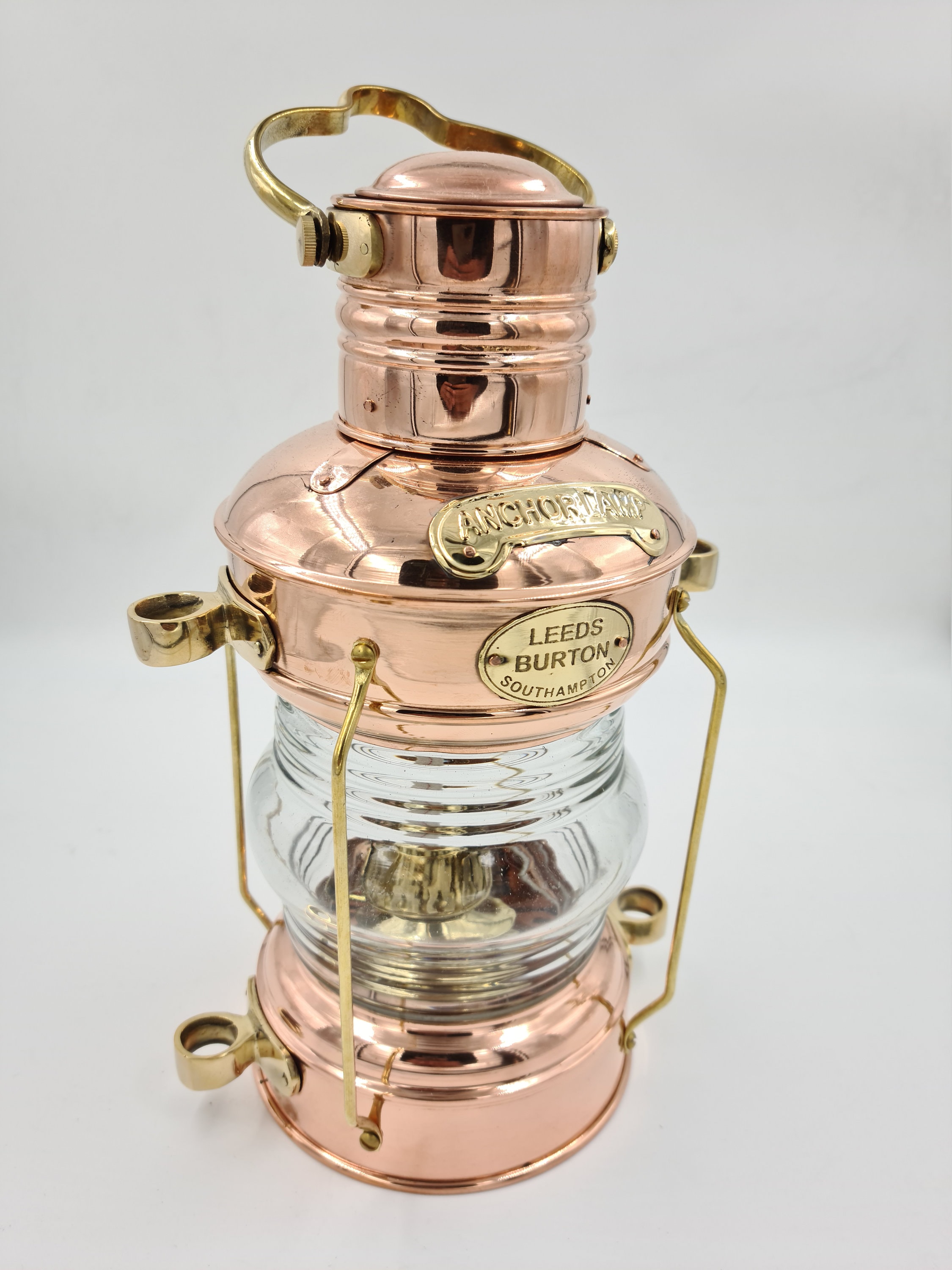 Copper Anchor Oil Lamp ~ Nautical Maritime Ship Lantern Boat Light Antique Gift 
