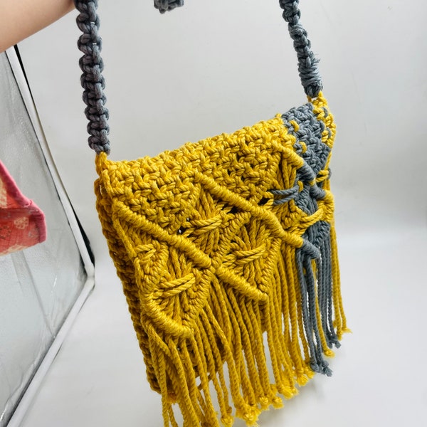 Macrame Crossbody Bag Etsy