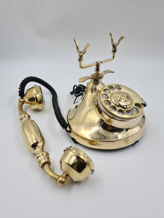 Vintage Nautical Brass Rotary Phone, Old Fashioned Telephone