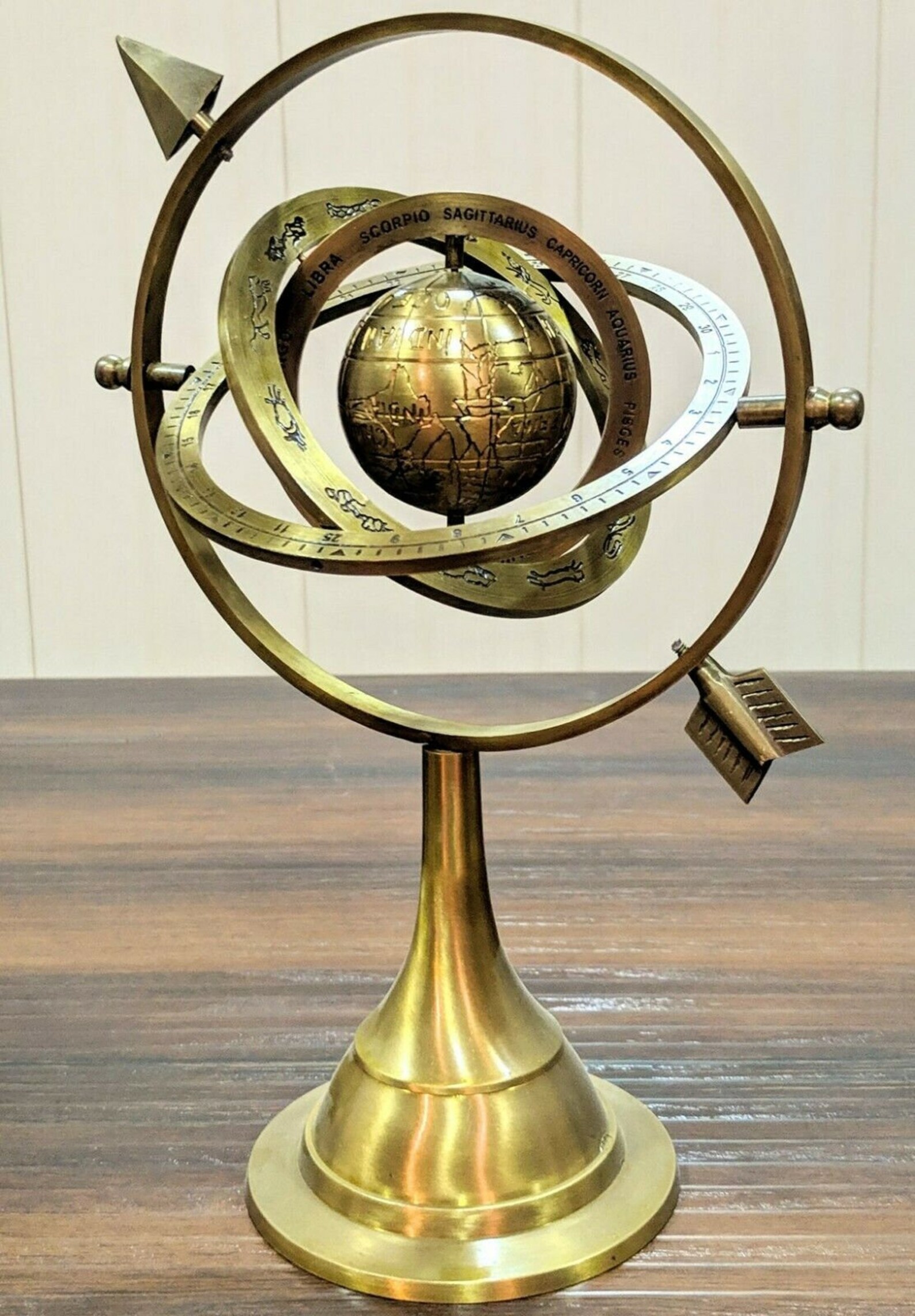 Brass Celestial Globe Armillary Globe Showpiece Brass Etsy