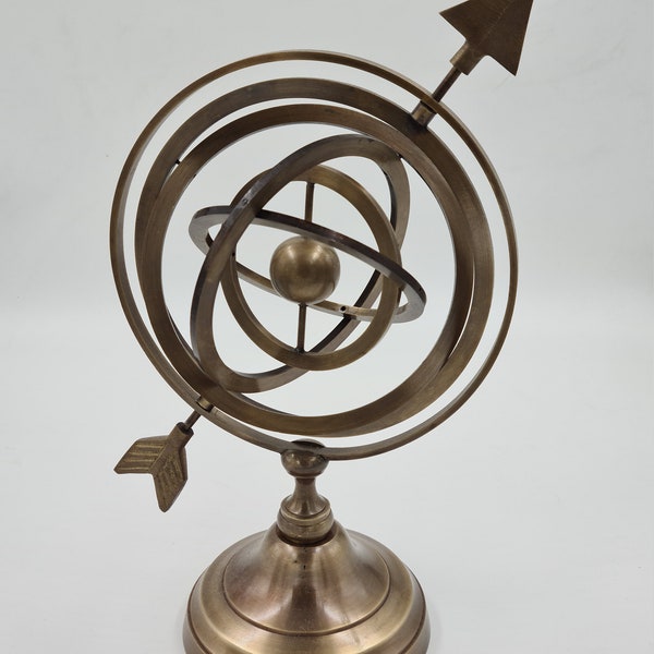 Antique Brass Celestial Globe Armillary, Globe Showpiece, Brass Armillary Sphere Decor, Nautical Brass Home and Office Decor