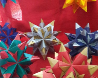 Bascetta Stars of Paper Set of 3 Sung Christmas Decoration