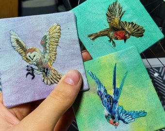 Trio von Vögeln - in Rahmen