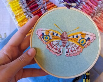 Schmetterling Hand gestickt Mini Stickrahmen