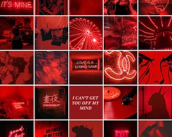 wallpapers Neon Red Aesthetic Background Quotes neon red etsy