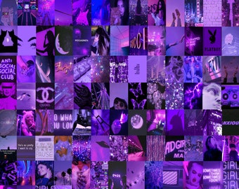 wallpapers Neon Purple Aesthetic Wallpapers Collage purple collage kit etsy