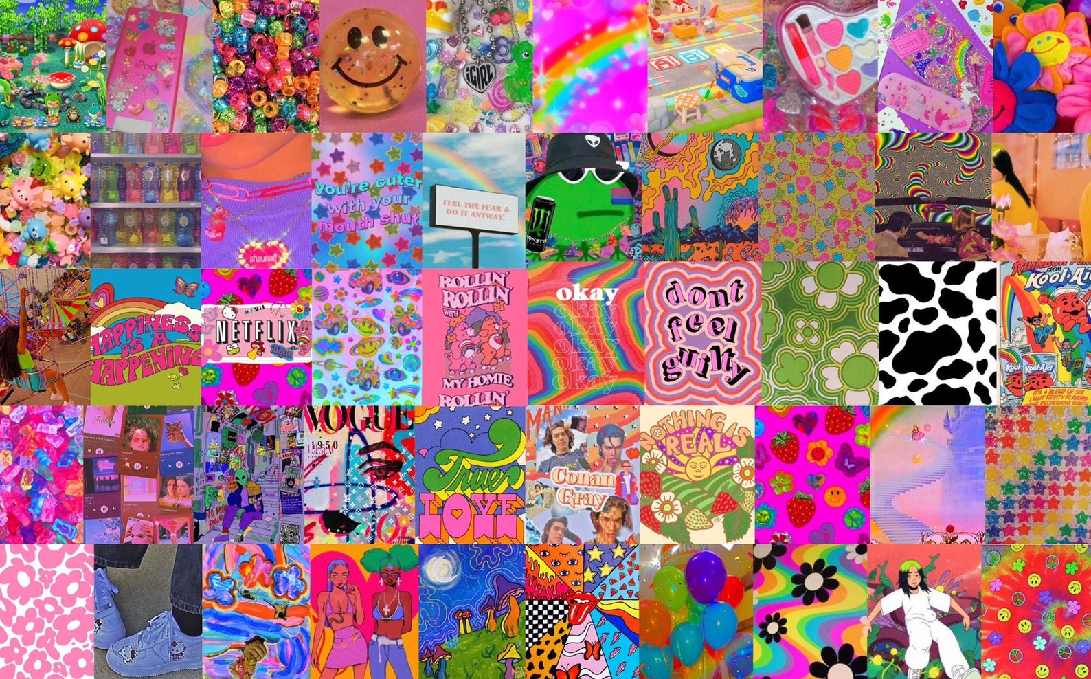 85 PCS Indie Kidcore Collage Kit Hot Pink Aesthetic Baddie | Etsy