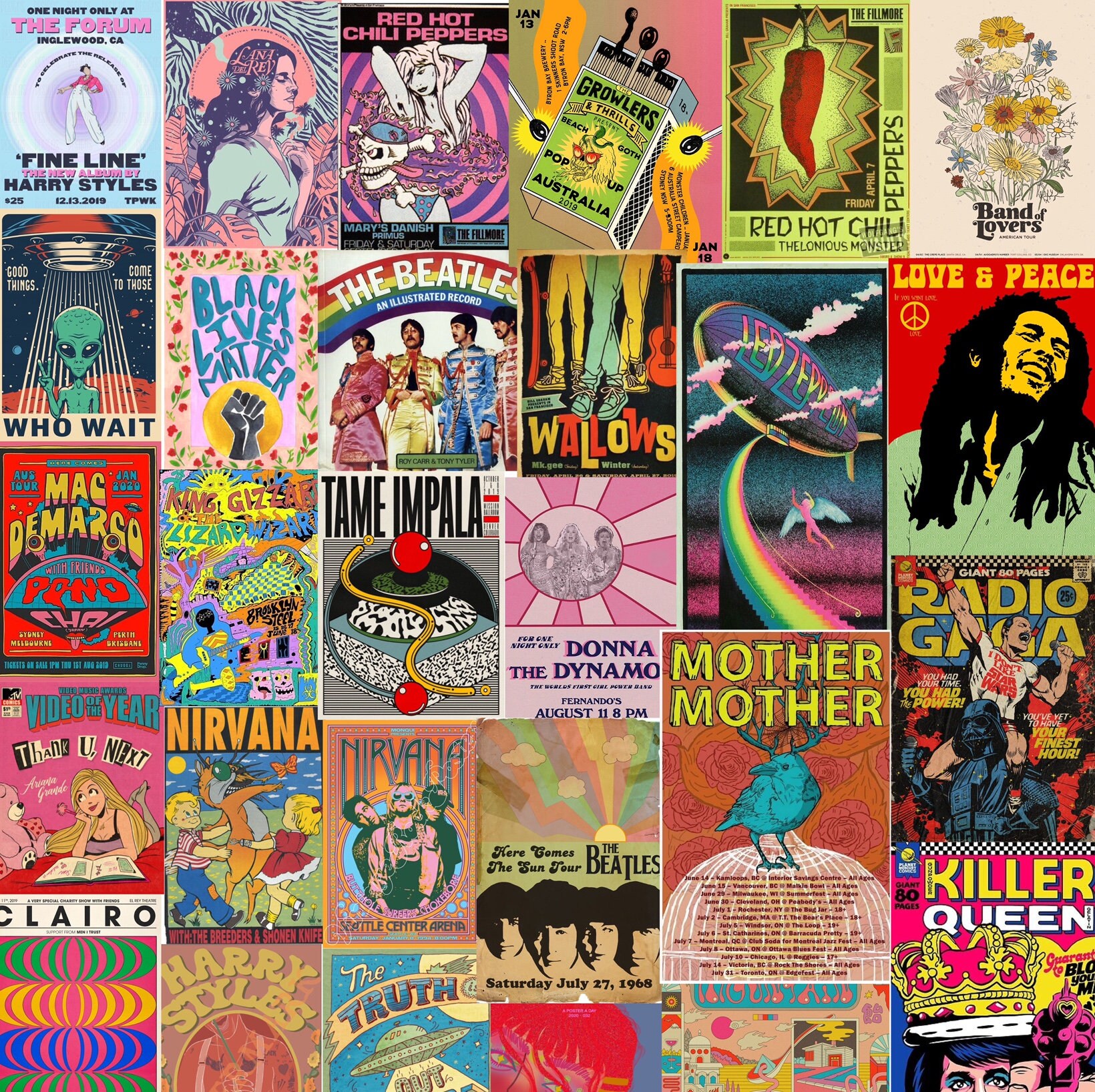 50 PCS Printed Kidcore Indie poster collage kit aesthetic Etsy