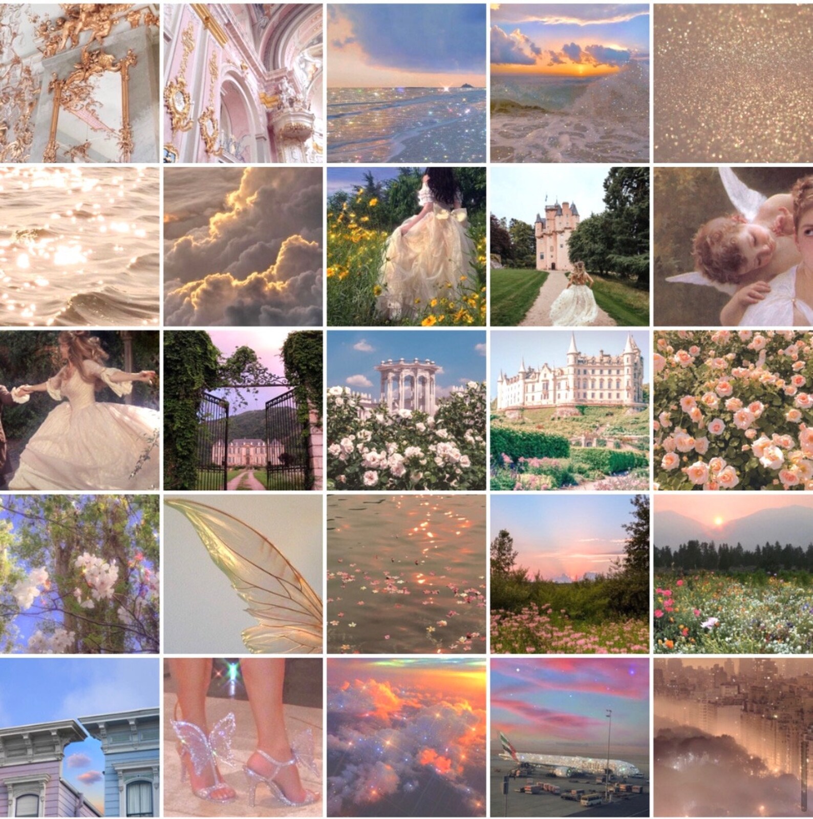 Dreamy Wall Collage Kit Orange Aesthetic Collage Kit Boho | Etsy