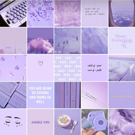 50 PCS Lavender Collage Kit Baddie Purple Euphoria Aesthetic | Etsy